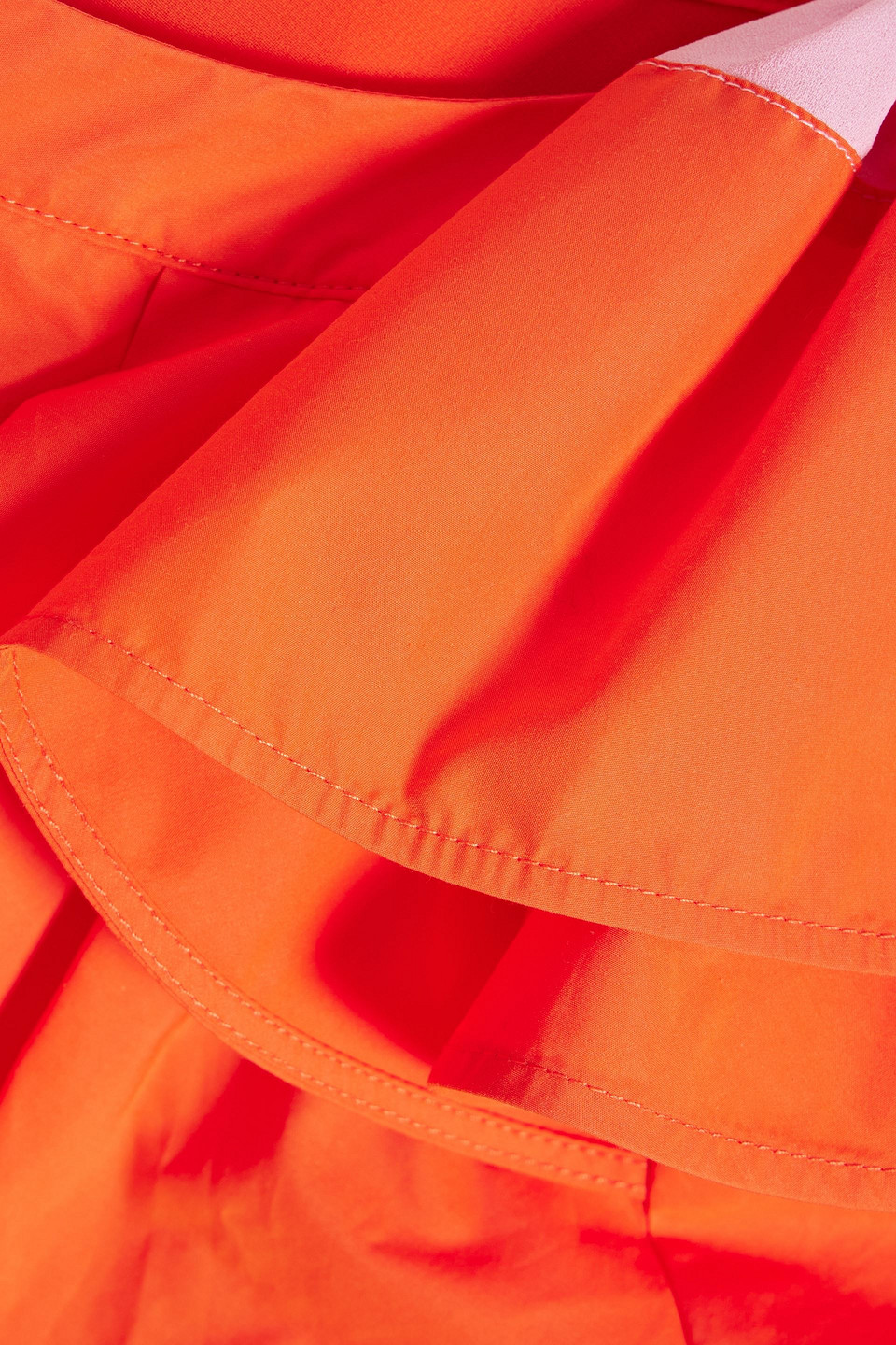 3.1 Phillip Lim Ruffled Cotton-blend Poplin Top In Orange