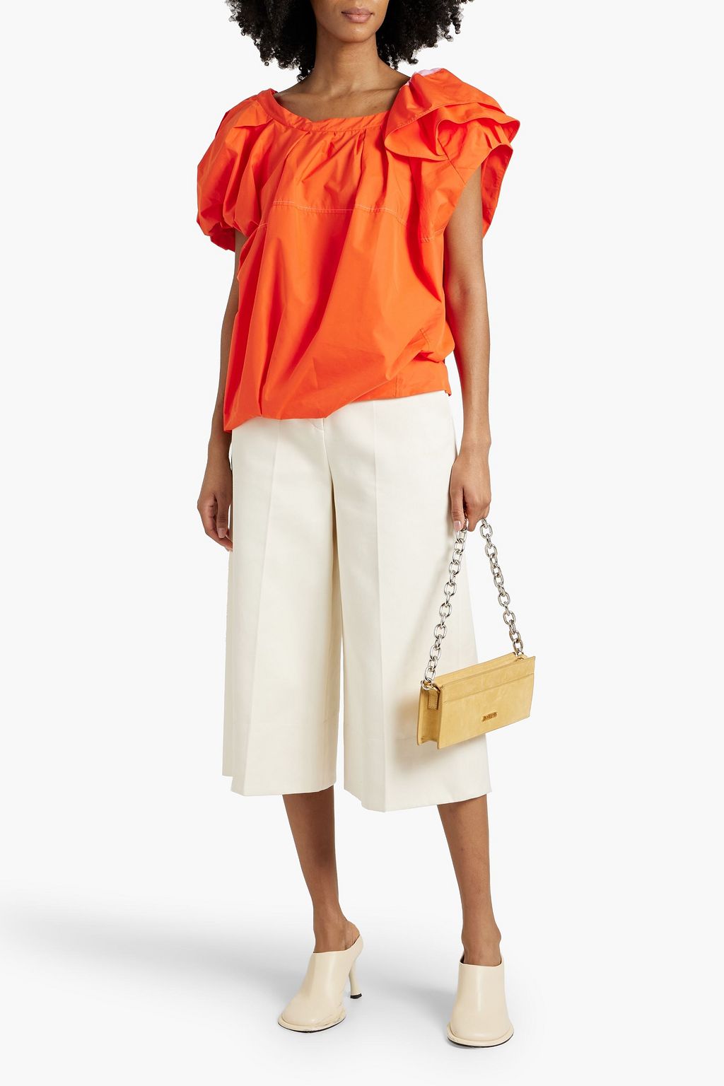 3.1 PHILLIP LIM Ruffled cotton-blend poplin top