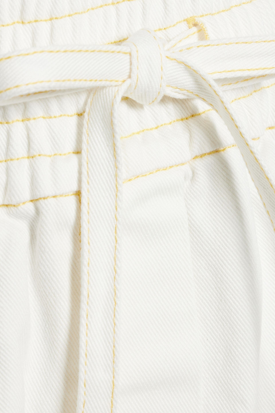 Shop 3.1 Phillip Lim Topstitched Denim Shorts In White