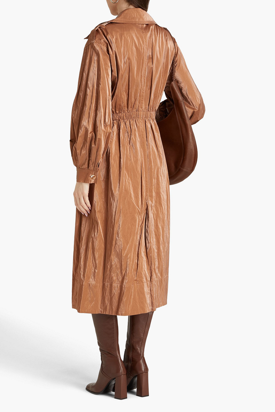 Shop Ulla Johnson Ettienne Coated Twill Raincoat In Braun