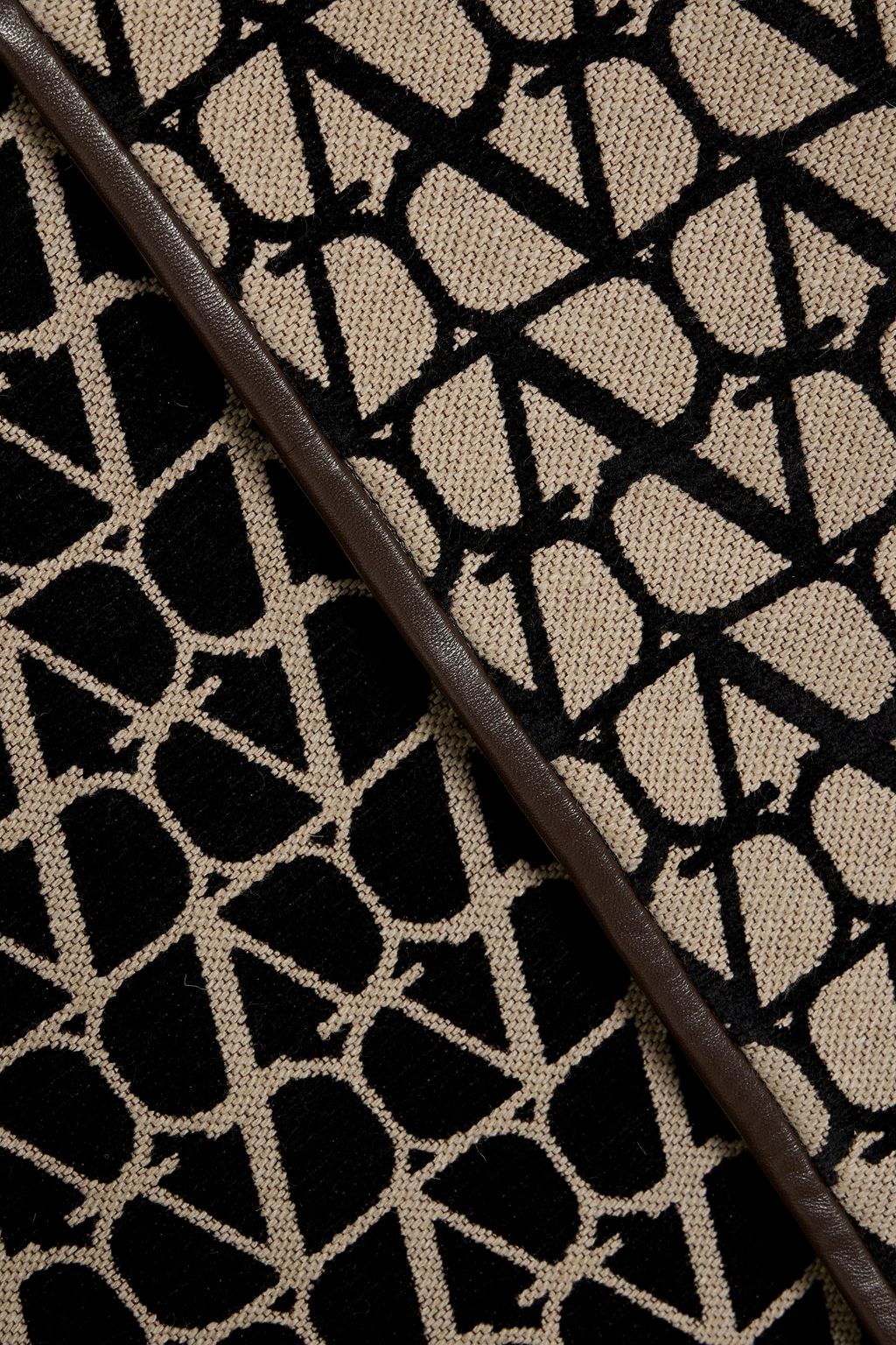 VALENTINO GARAVANI Leather-trimmed chenille-jacquard cape