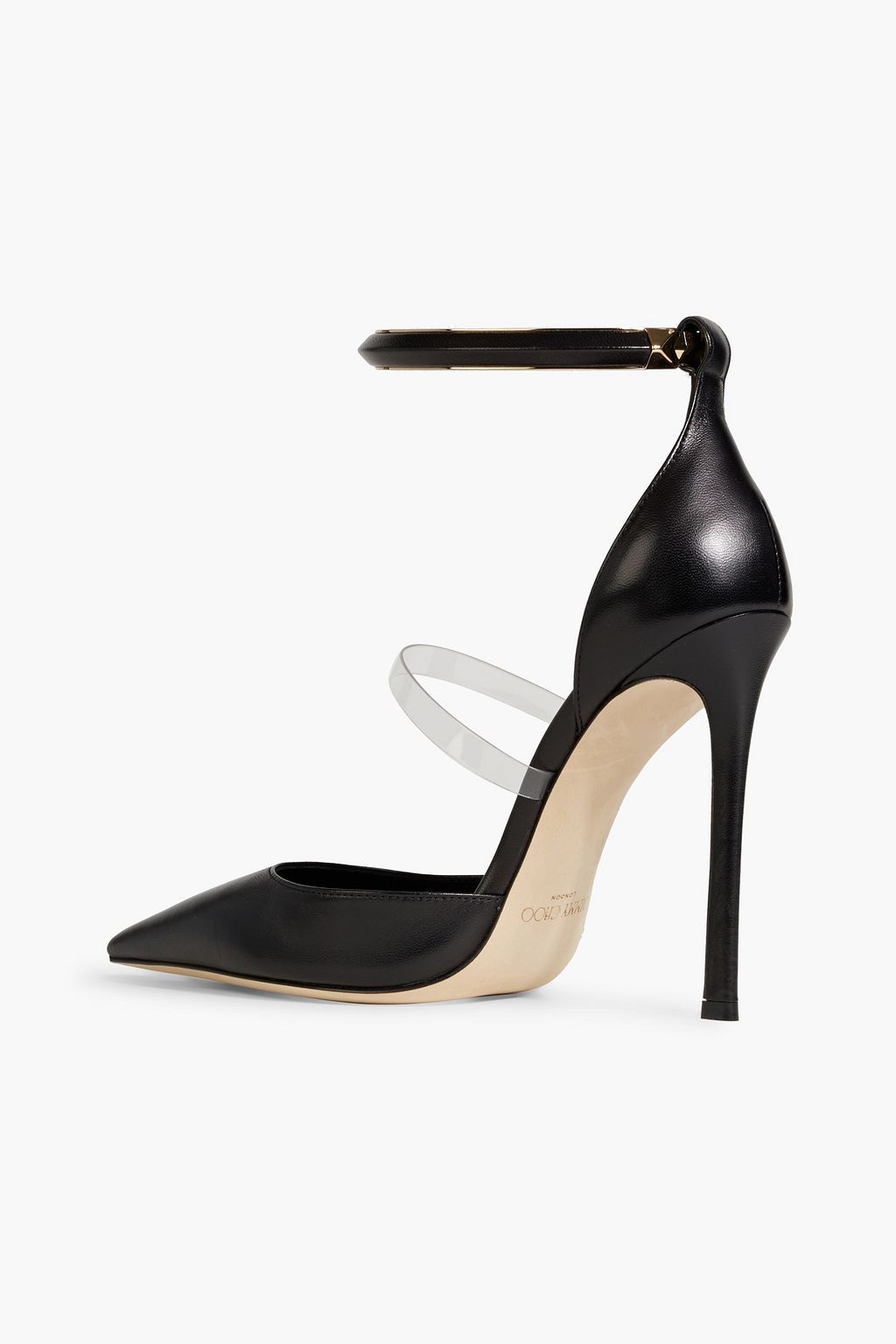 JIMMY CHOO Dreece 110 PVC-trimmed leather pumps