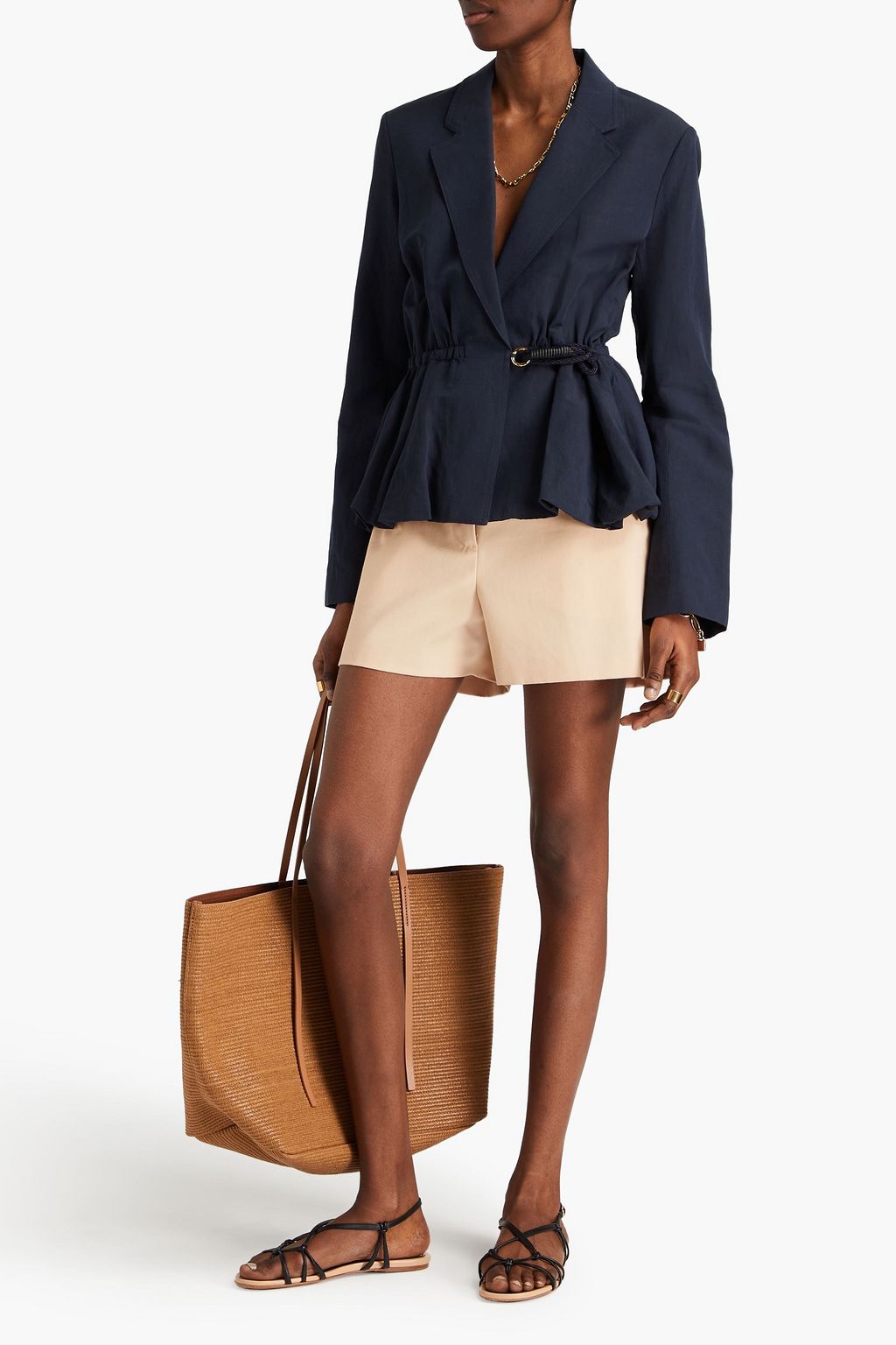 ULLA JOHNSON Talie cotton, linen and silk-blend blazer