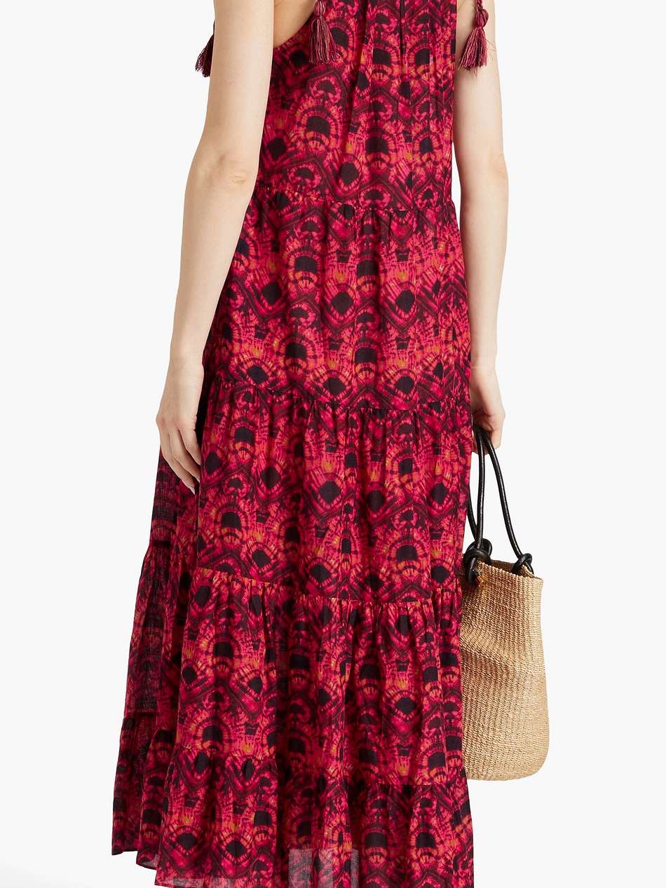 ottavia tie-dyed cotton-blend voile midi dress