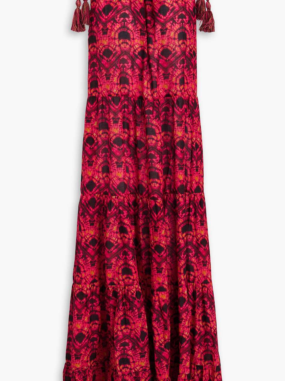 ottavia tie-dyed cotton-blend voile midi dress