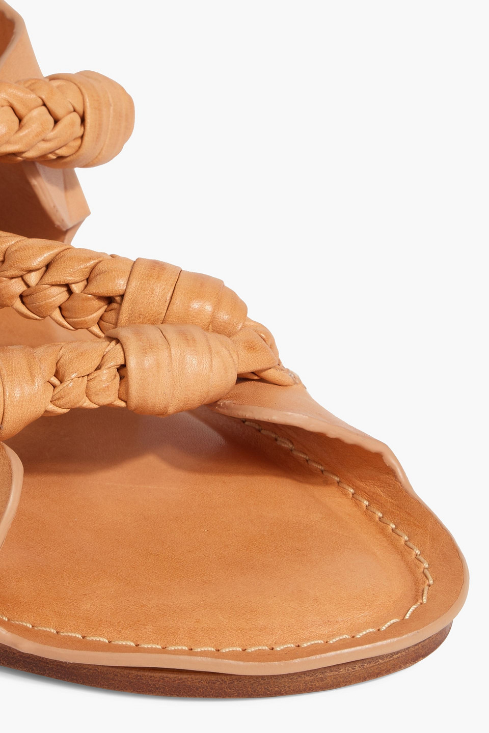 JIL SANDER BRAIDED LEATHER SANDALS 