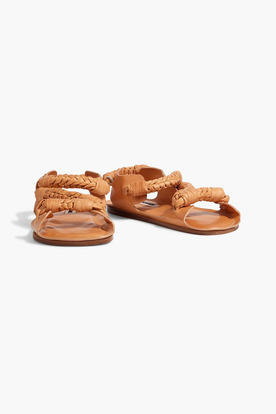 JIL SANDER BRAIDED LEATHER SANDALS 