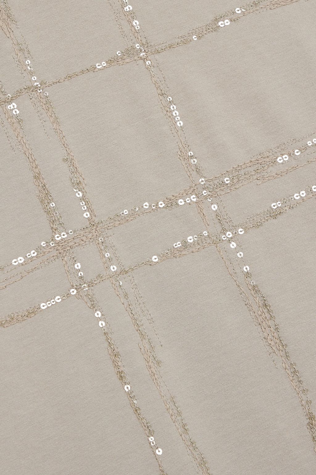 BRUNELLO CUCINELLI Embellished French cotton-blend terry dress