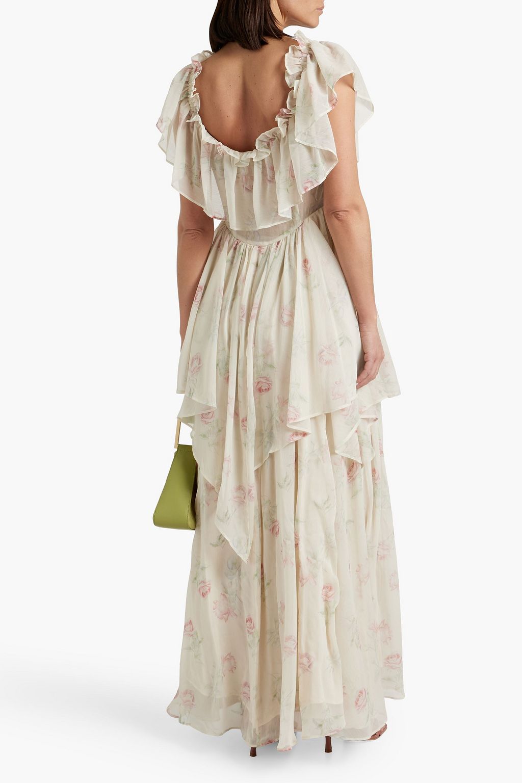 LOVESHACKFANCY Noni ruffled floral-print chiffon maxi dress