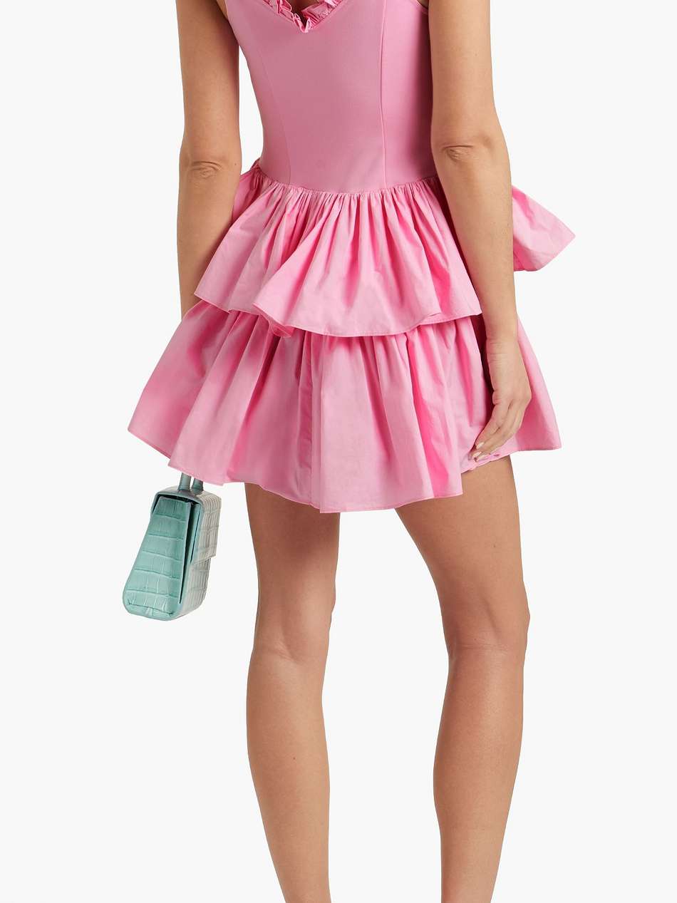 sanam ruffled poplin and jersey mini dress