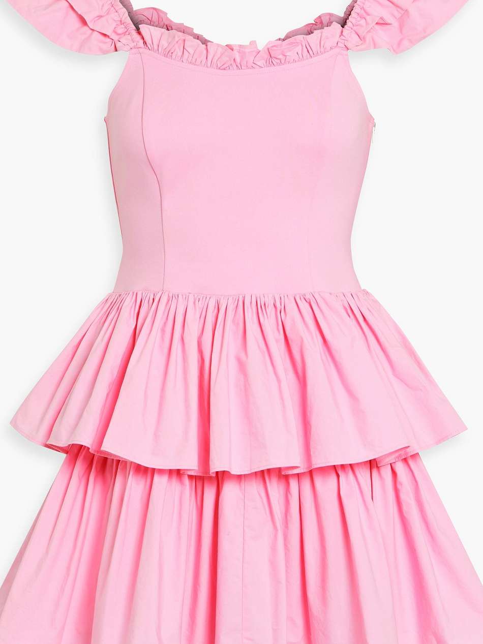 sanam ruffled poplin and jersey mini dress