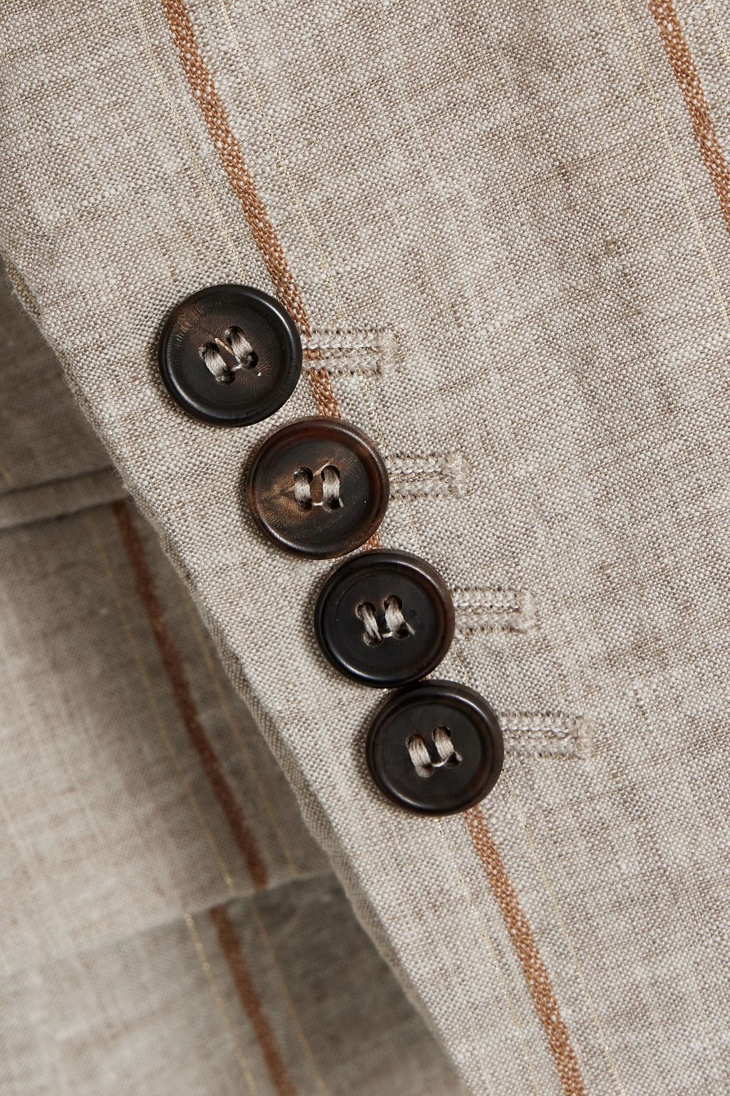 BRUNELLO CUCINELLI Metallic striped linen blazer
