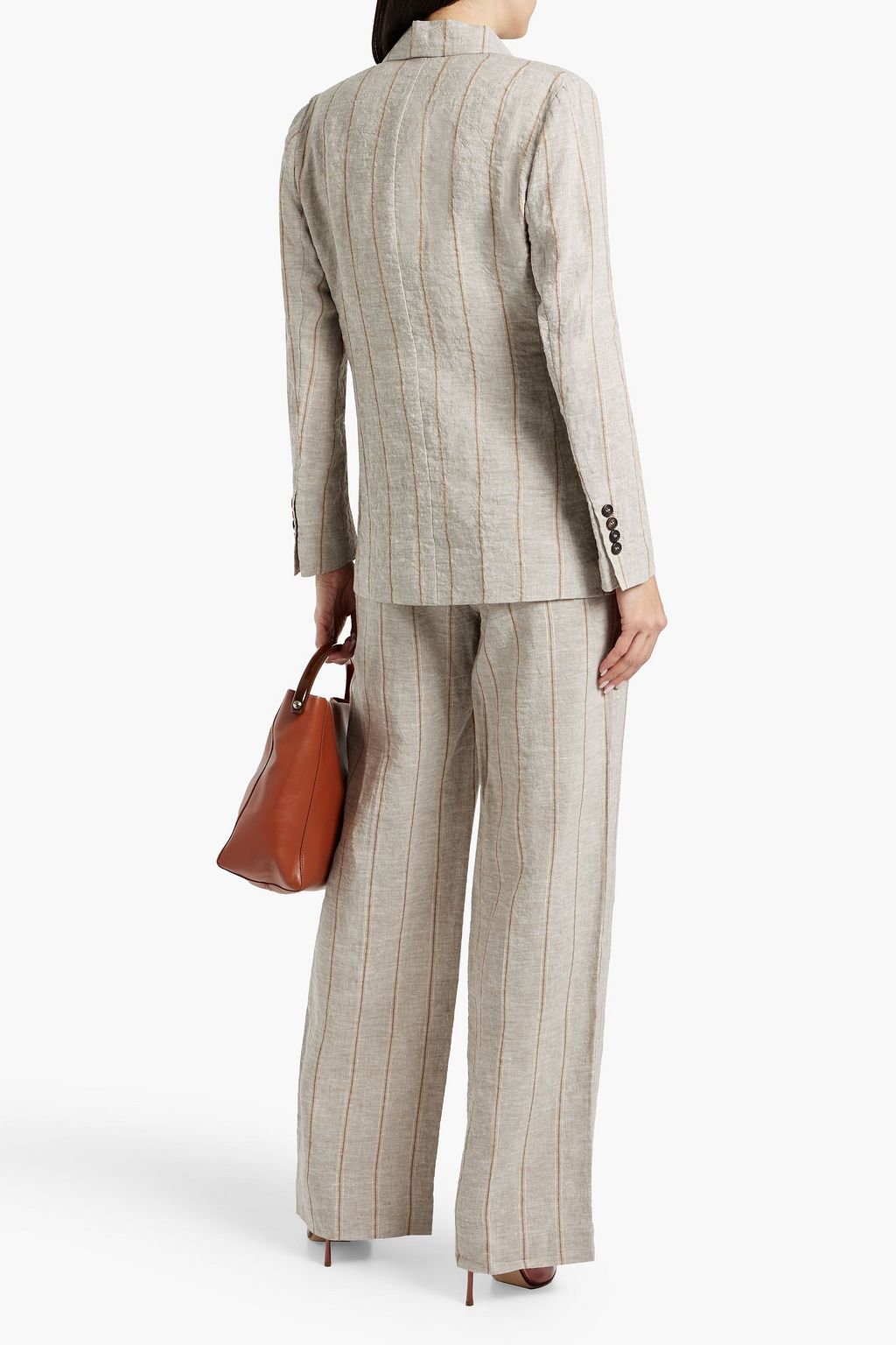 BRUNELLO CUCINELLI Metallic striped linen blazer