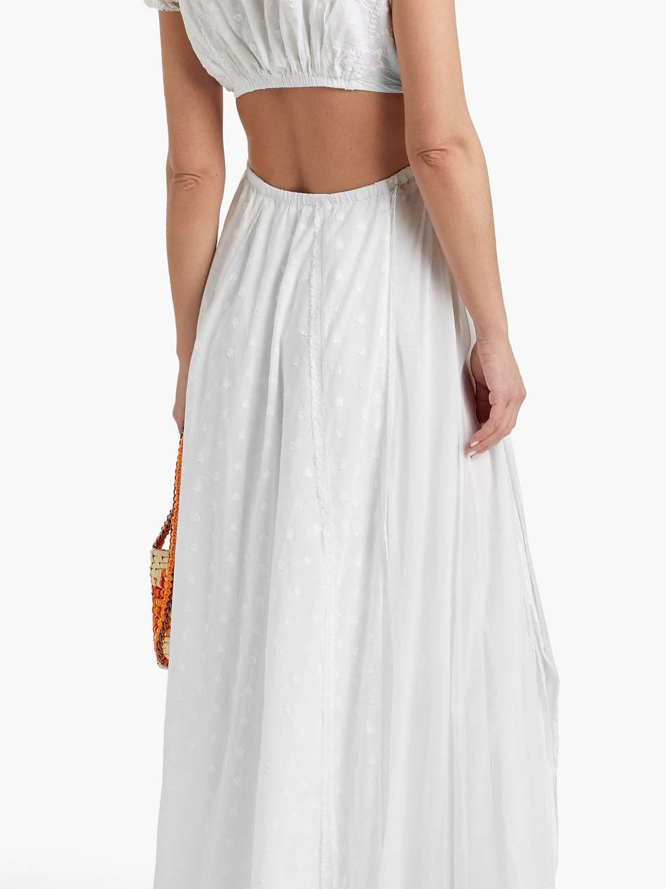 cutout fil coupé cotton-gauze and georgette maxi dress