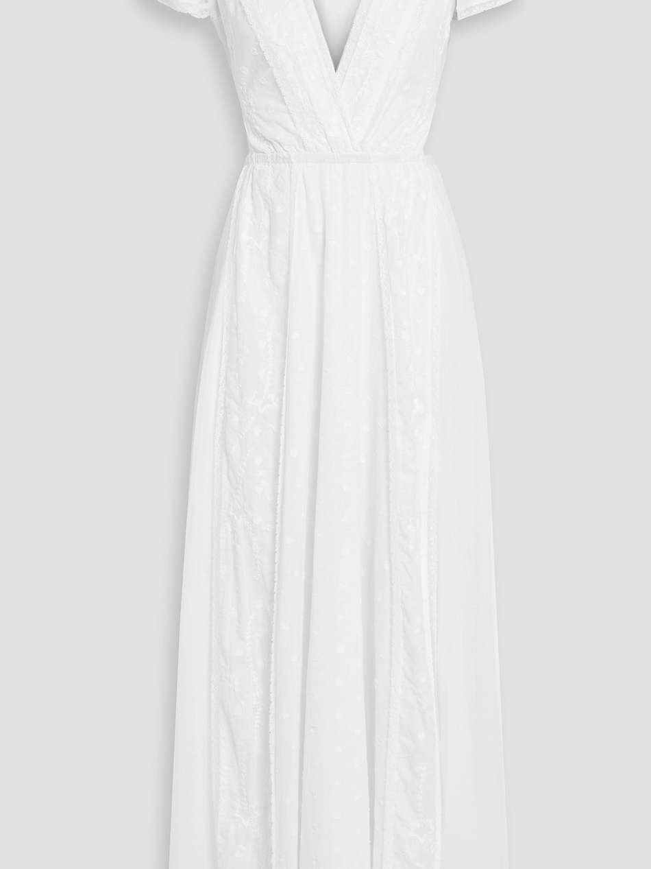 cutout fil coupé cotton-gauze and georgette maxi dress