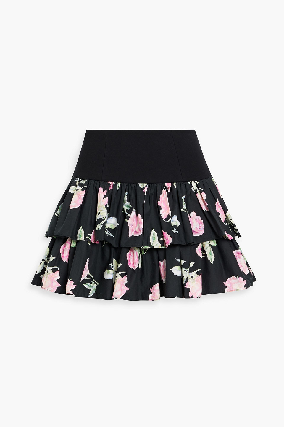 Isley ruffled floral-print cotton-poplin mini skirt