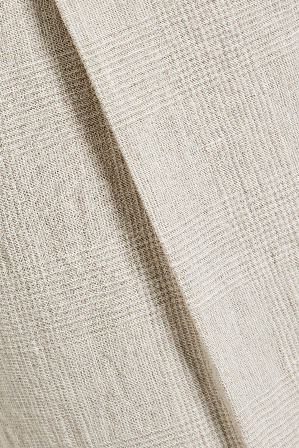 Brunello Cucinelli Checked Linen-jacquard Straight-leg Pants In Beige