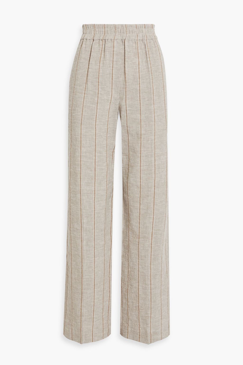 BRUNELLO CUCINELLI Metallic striped linen wide-leg pants