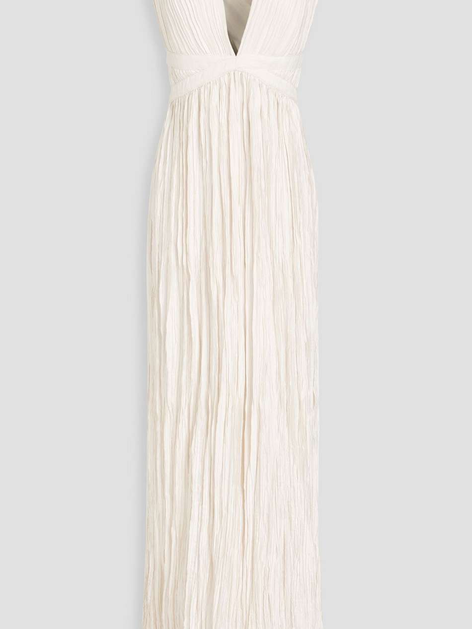 mona plissé-satin gown