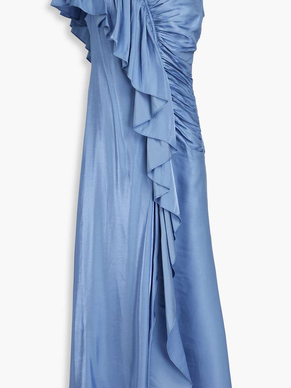 lali ruffled satin maxi dress