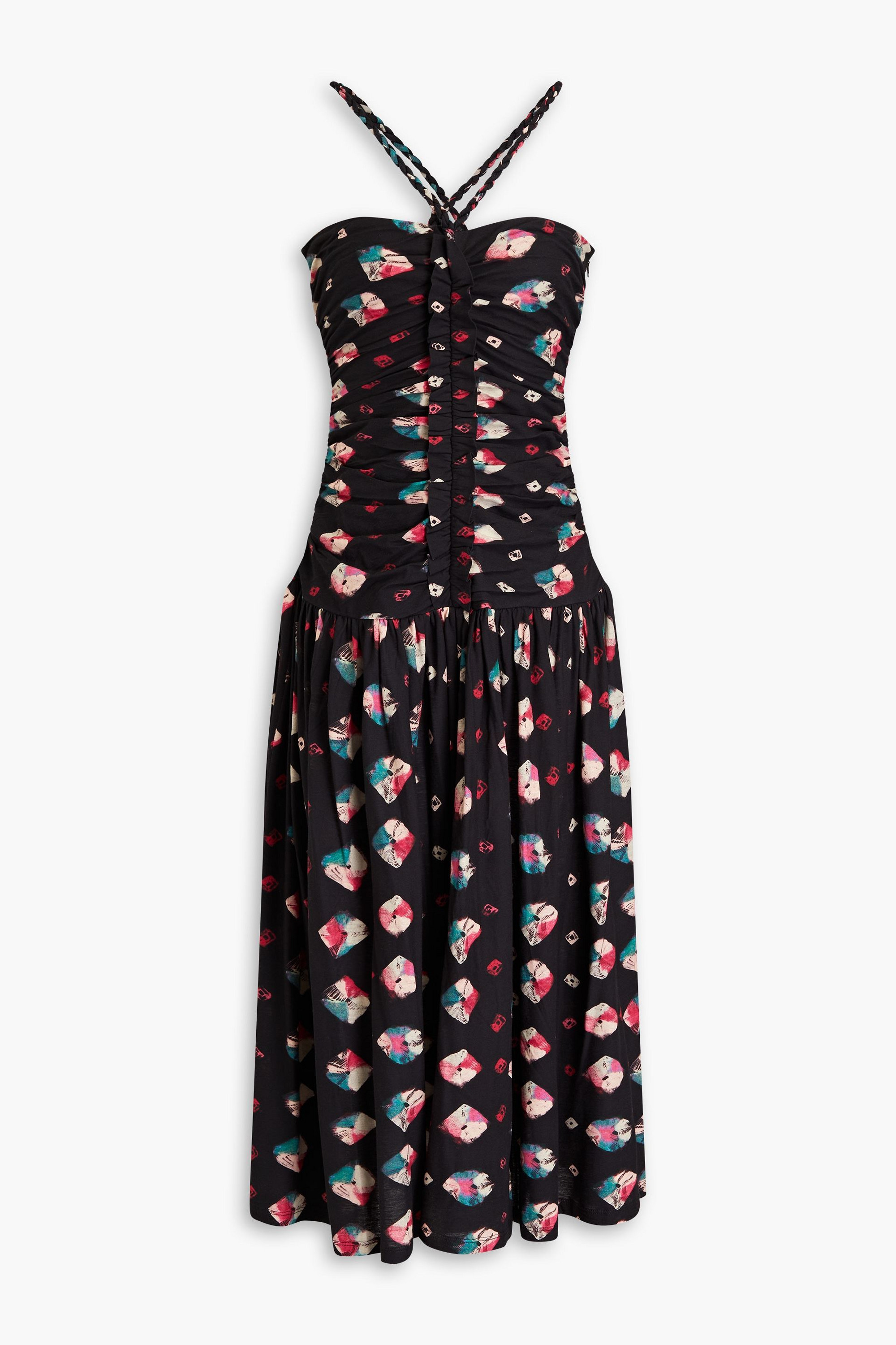 Ulla Johnson Marcella ruched floral-print cotton-jersey midi dress thumbnail