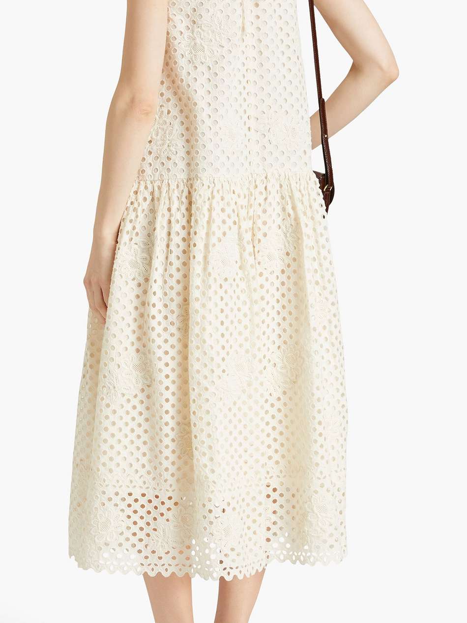 stella broderie anglaise cotton midi dress