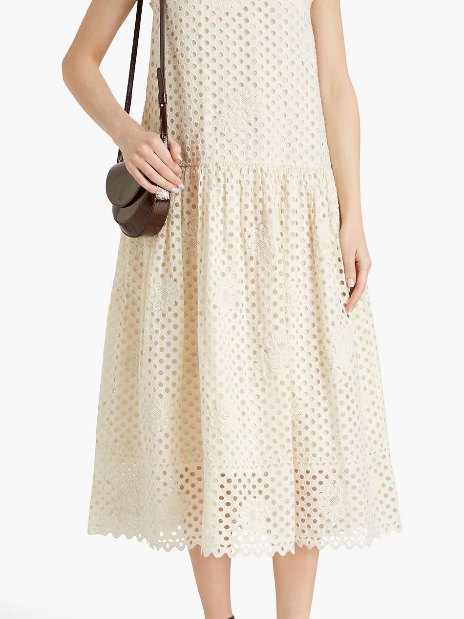 stella broderie anglaise cotton midi dress