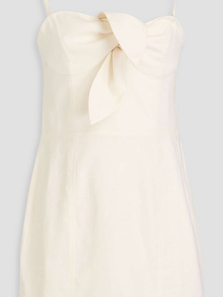 the aurora knotted linen-blend mini dress