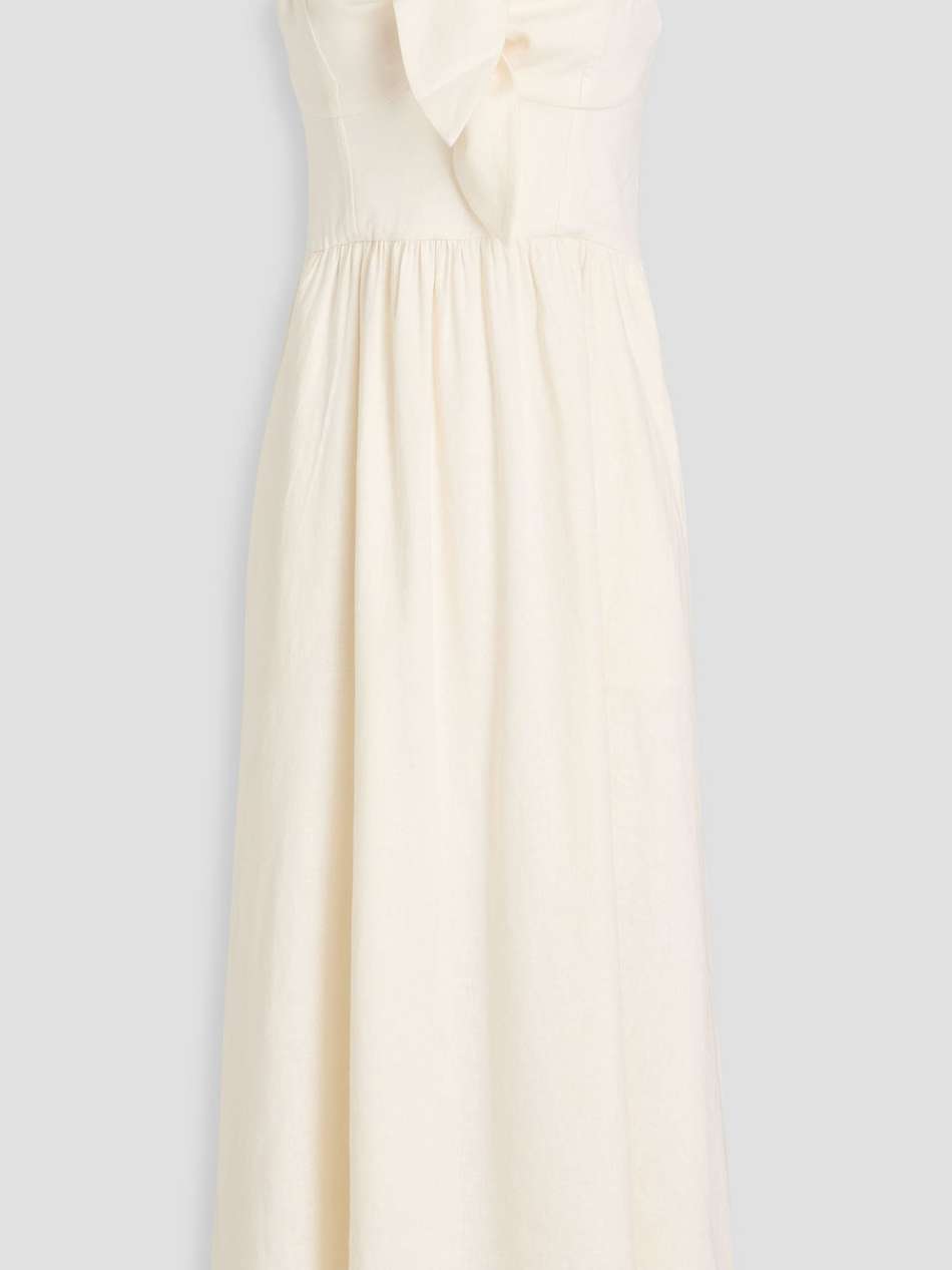 aurora knotted linen-blend midi dress