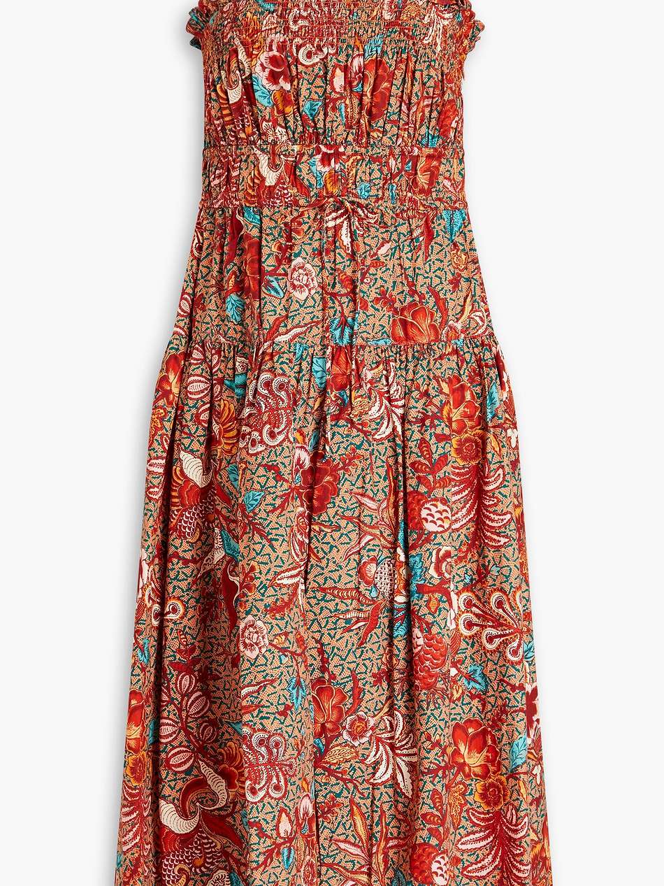 lisbet floral-print cotton-poplin midi dress