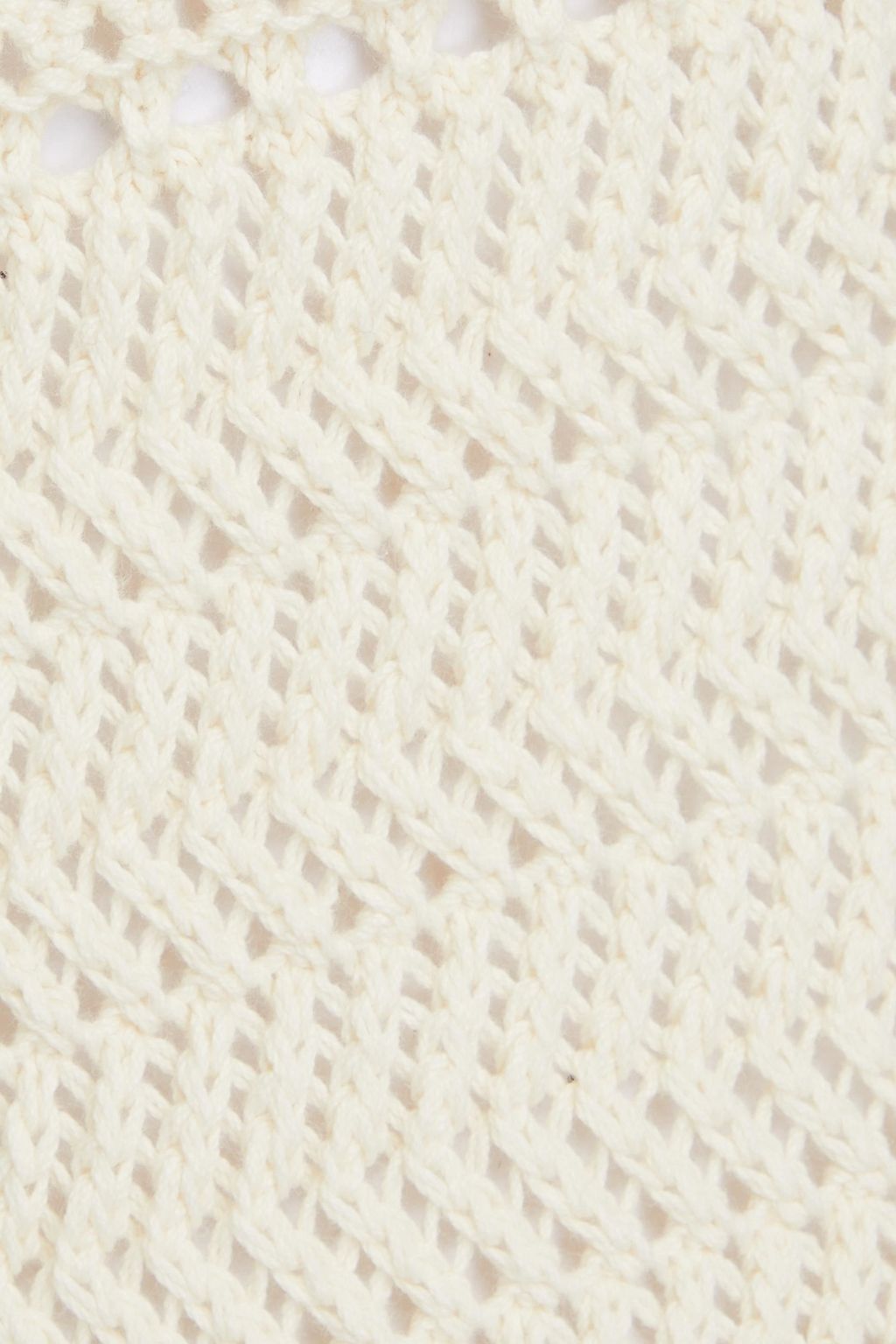 SOLID & STRIPED فستان متوسط الطول ’’ذا رودا’’ مصنوع من القطن بحبكة كروشيه ومزين بفتحات