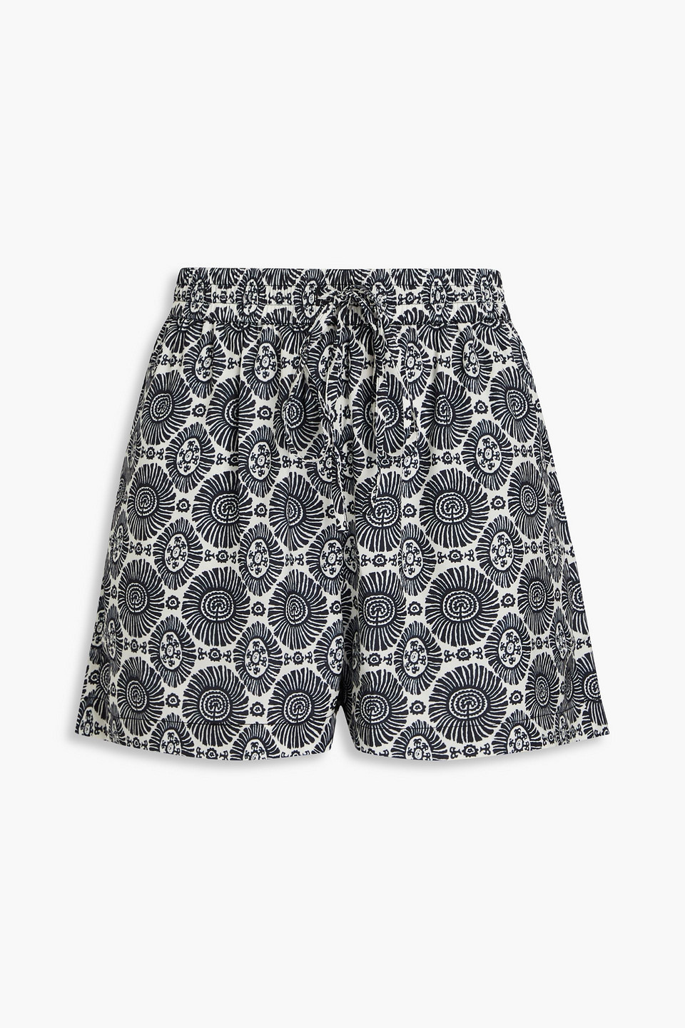 Solid & Striped The Charlie Printed Satin Shorts In Black