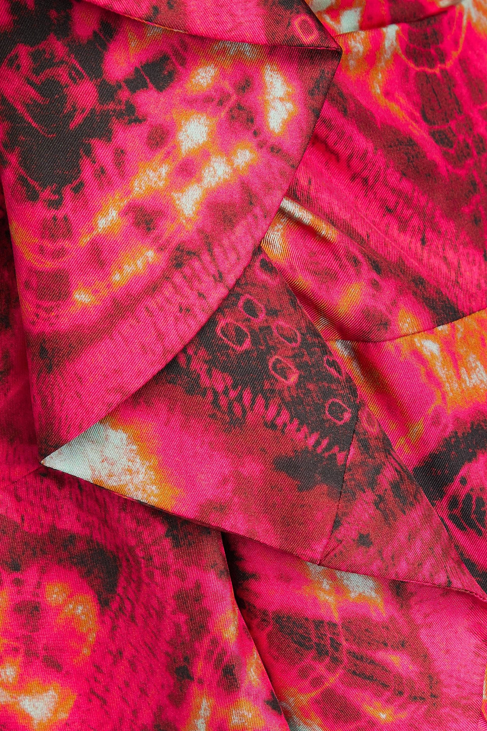Ulla Johnson Othella Ruffled Printed Silk-twill Midi Dress In Fuchsia