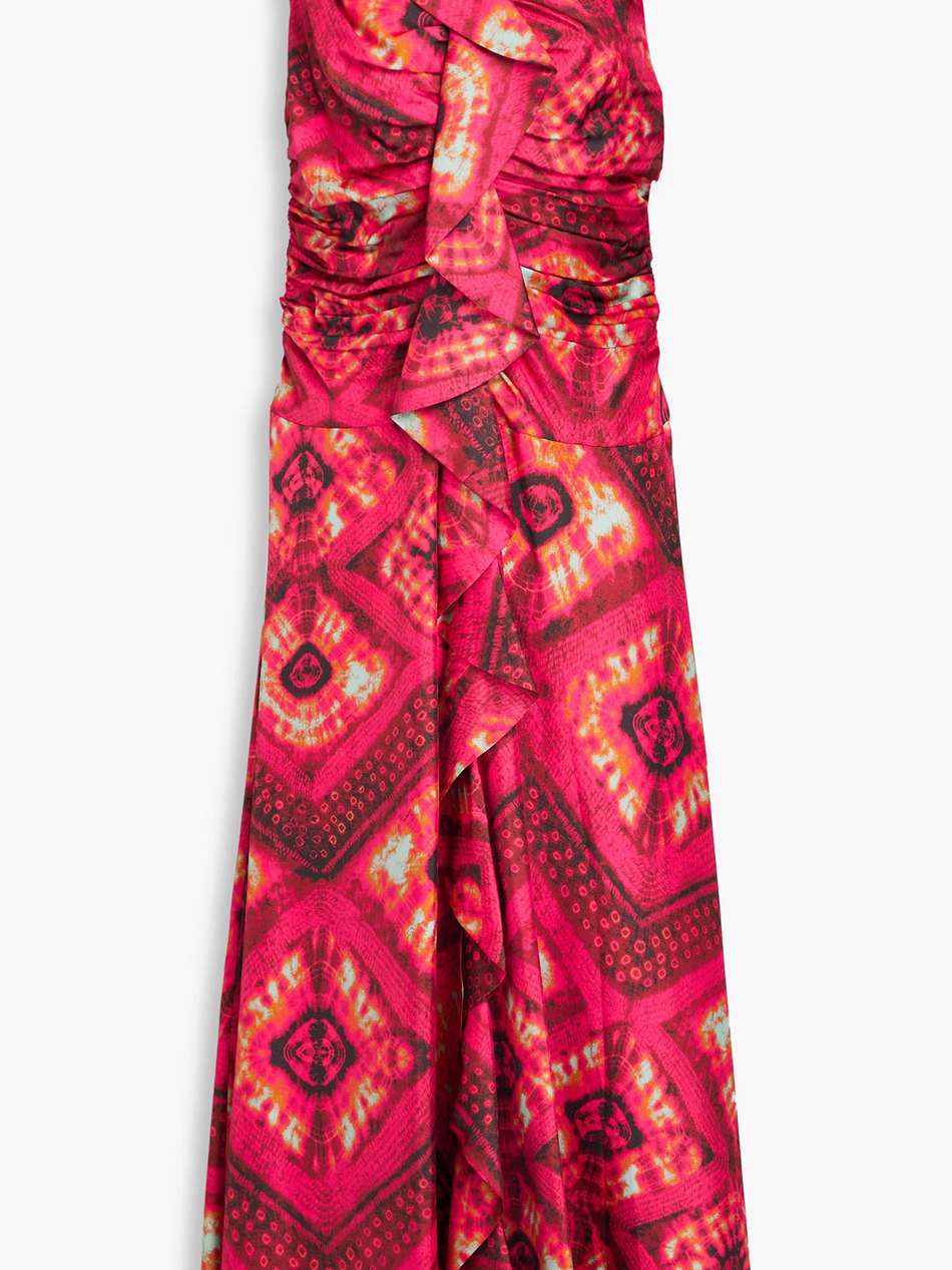 othella ruffled printed silk-twill midi dress