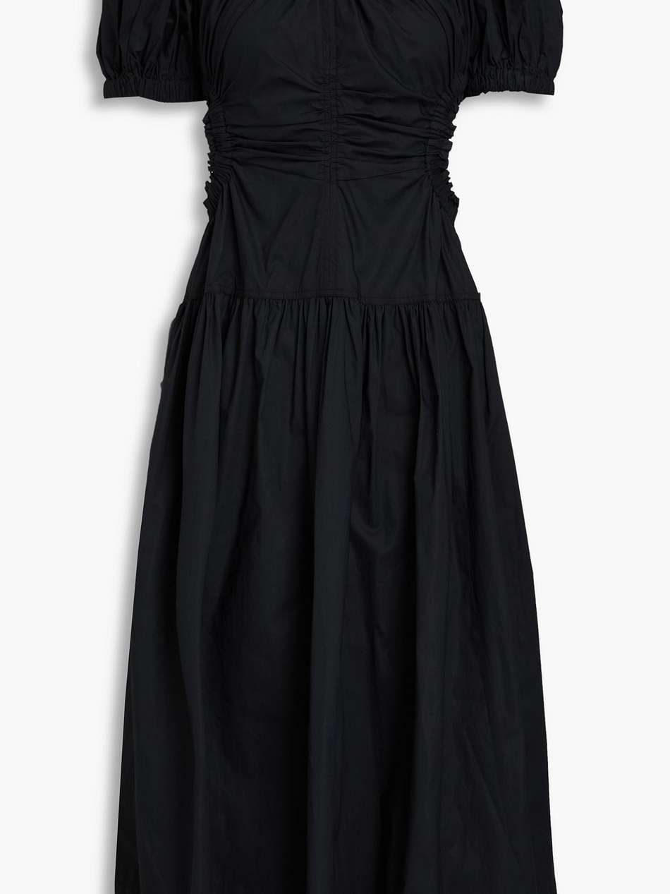 golda cutout cotton-poplin midi dress