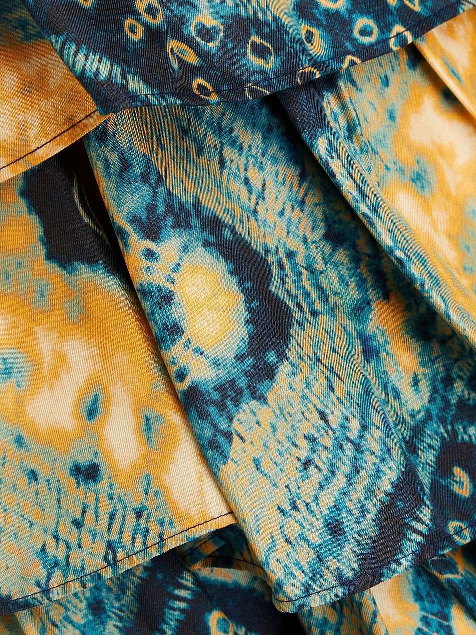 auryn one-shoulder printed silk-twill midi dress