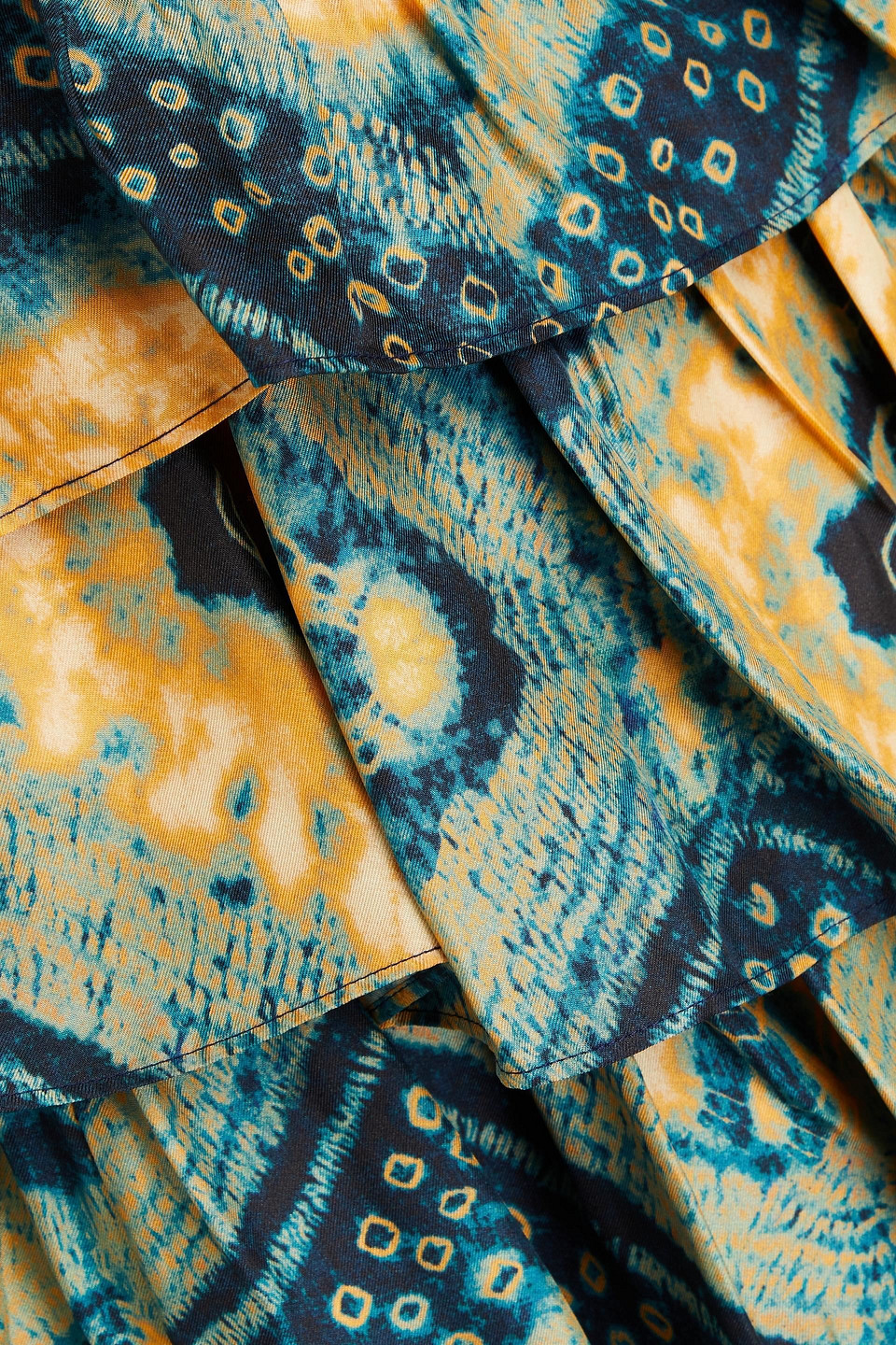 Ulla Johnson Auryn One-shoulder Printed Silk-twill Midi Dress In Saffron