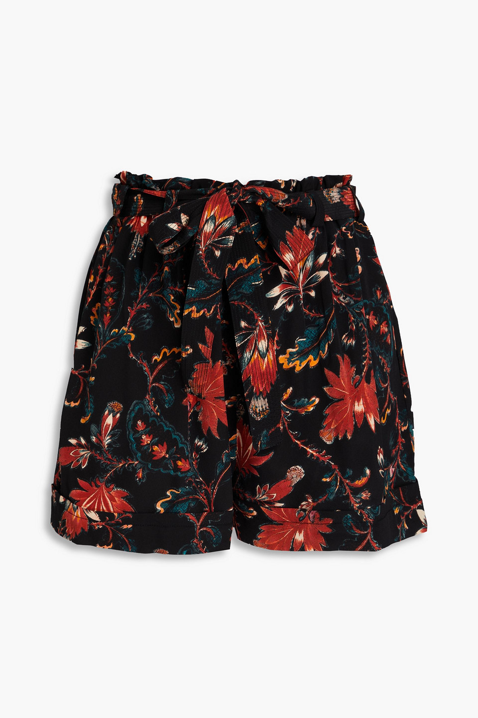 Leica floral-print silk crepe de chine shorts