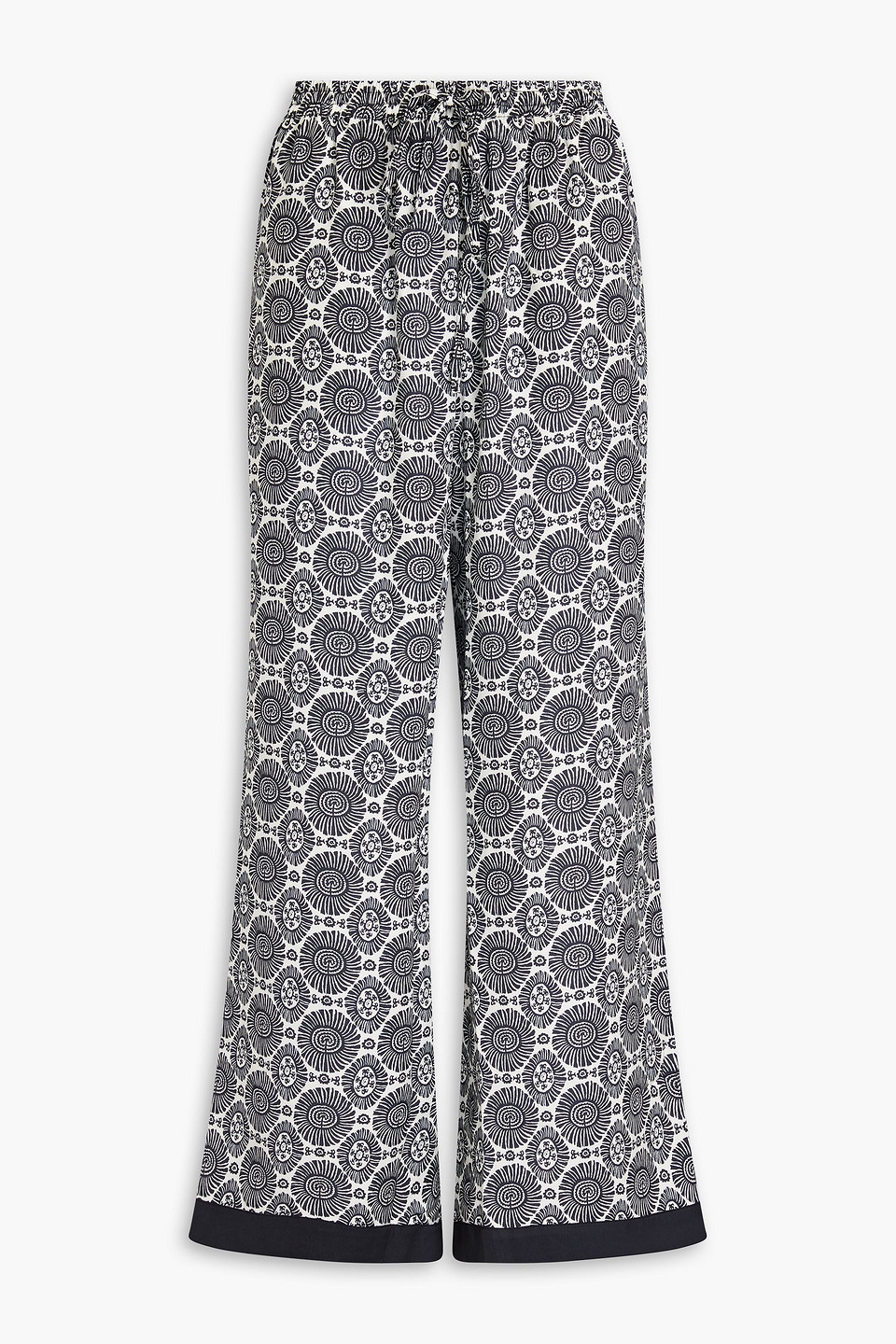 SOLID & STRIPED THE DANI PRINTED SATIN WIDE-LEG PANTS