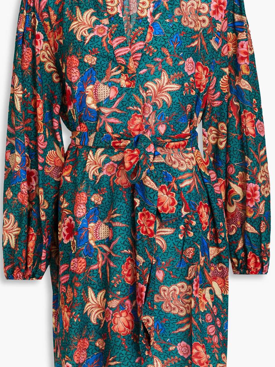 otto printed cotton-blend mini dress
