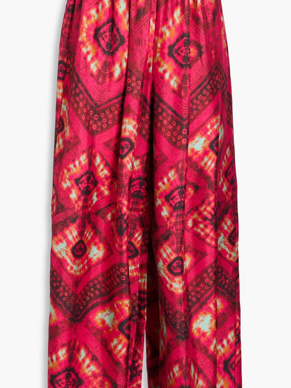 clemence printed silk-twill wide-leg pants
