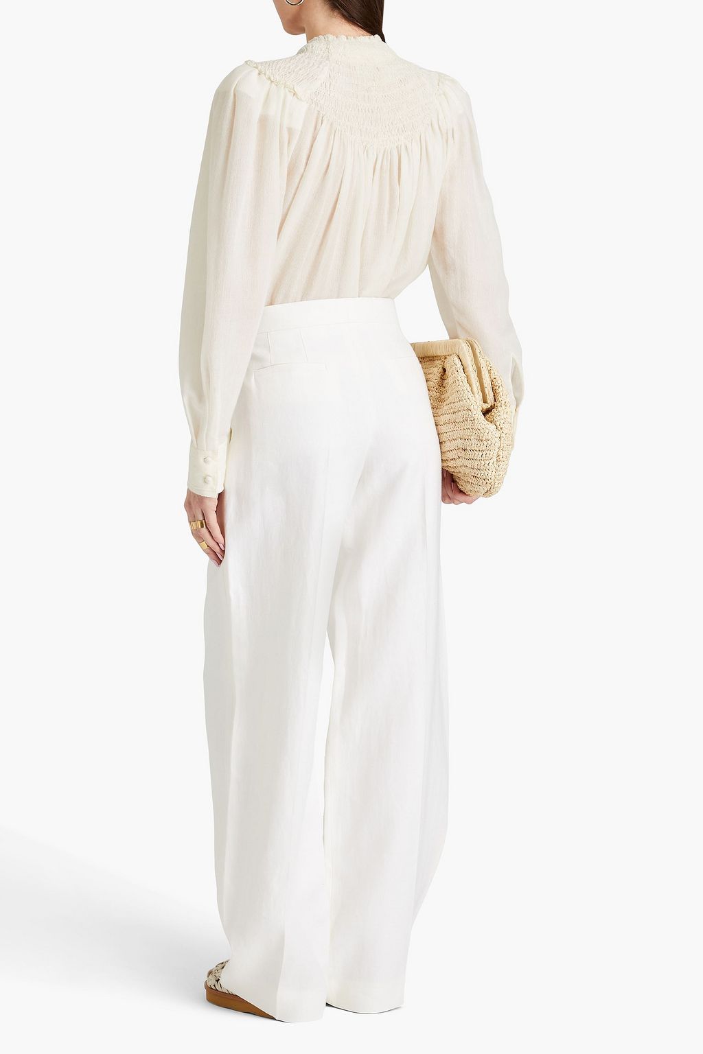 CHLOÉ ウールガーゼ ブラウス シャーリング入り