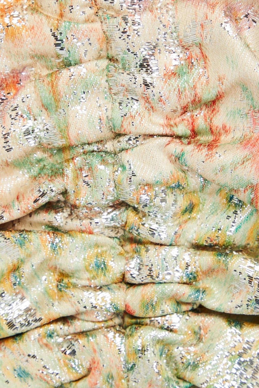 ULLA JOHNSON Nerida Cropped Oberteil aus floralem Jacquard mit Metallic-Effekt