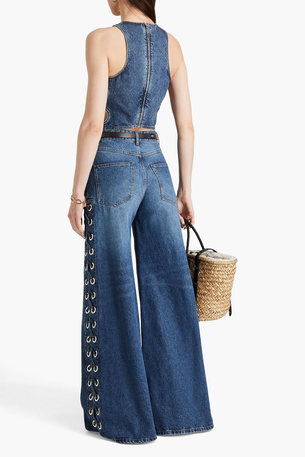 CHLOÉ デニム クロップドトップス カットアウト