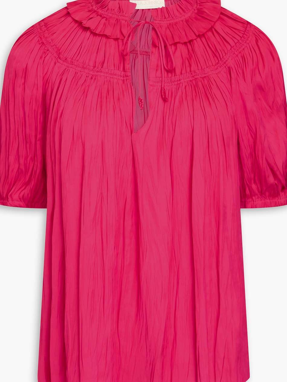 ruffled crinkled satin top