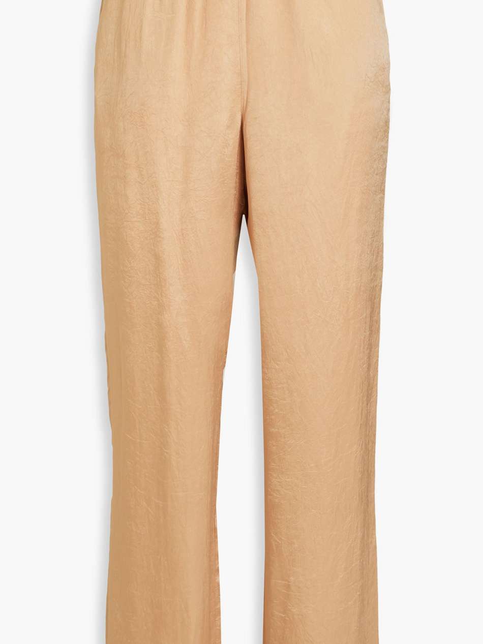 the ellis crinkled-satin straight-leg pants