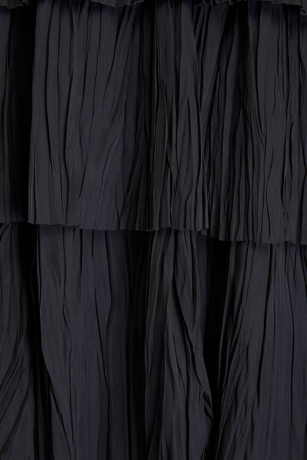 ULLA JOHNSON Vesna tiered plissé-satin mini dress