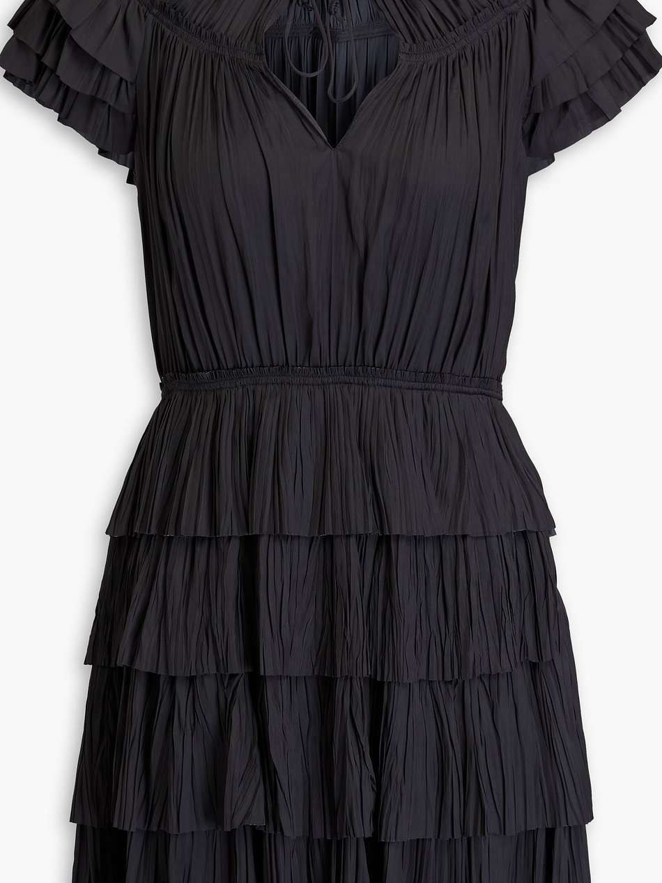 vesna plissé-satin mini dress