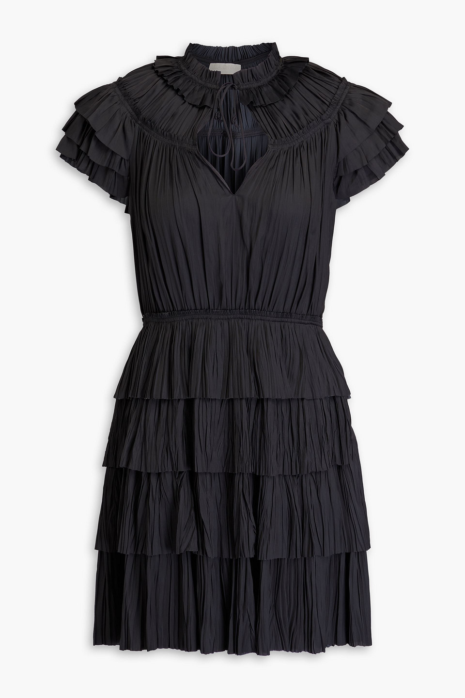 Vesna plissé-satin mini dress