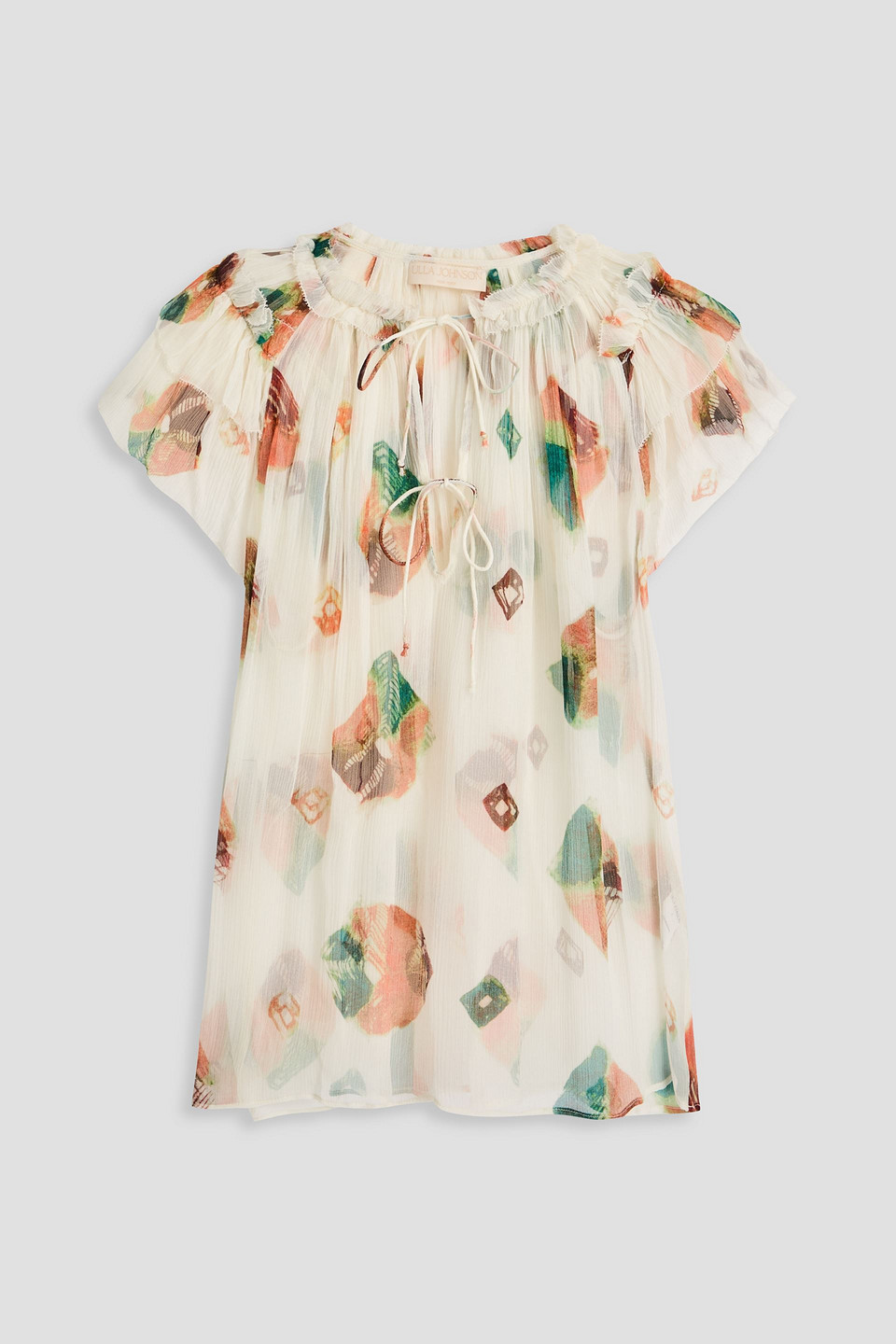 Ulla Johnson Graphic-print Silk Blouse In White